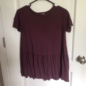 Urban outfitters flowy maroon top